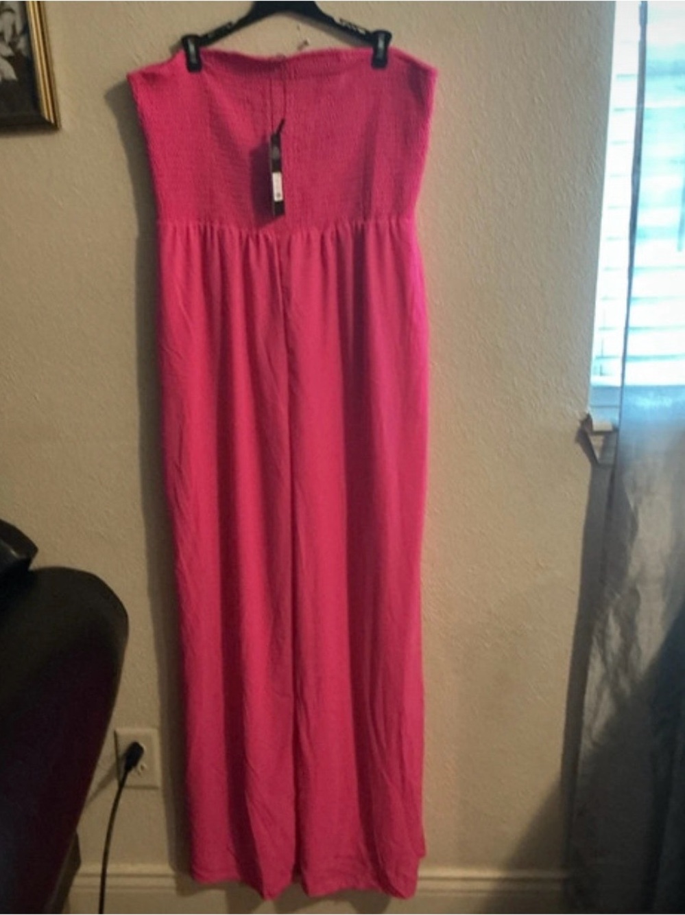 Fashion Nova Strapless Hot Pink Jumpsuit Romper